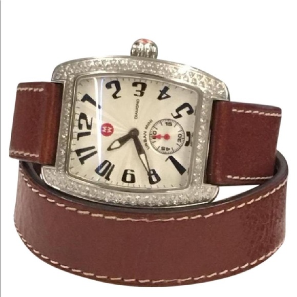 Michele Stainless Steele Diamond Mini Urban Watch